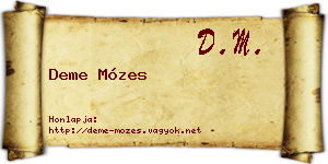 Deme Mózes névjegykártya